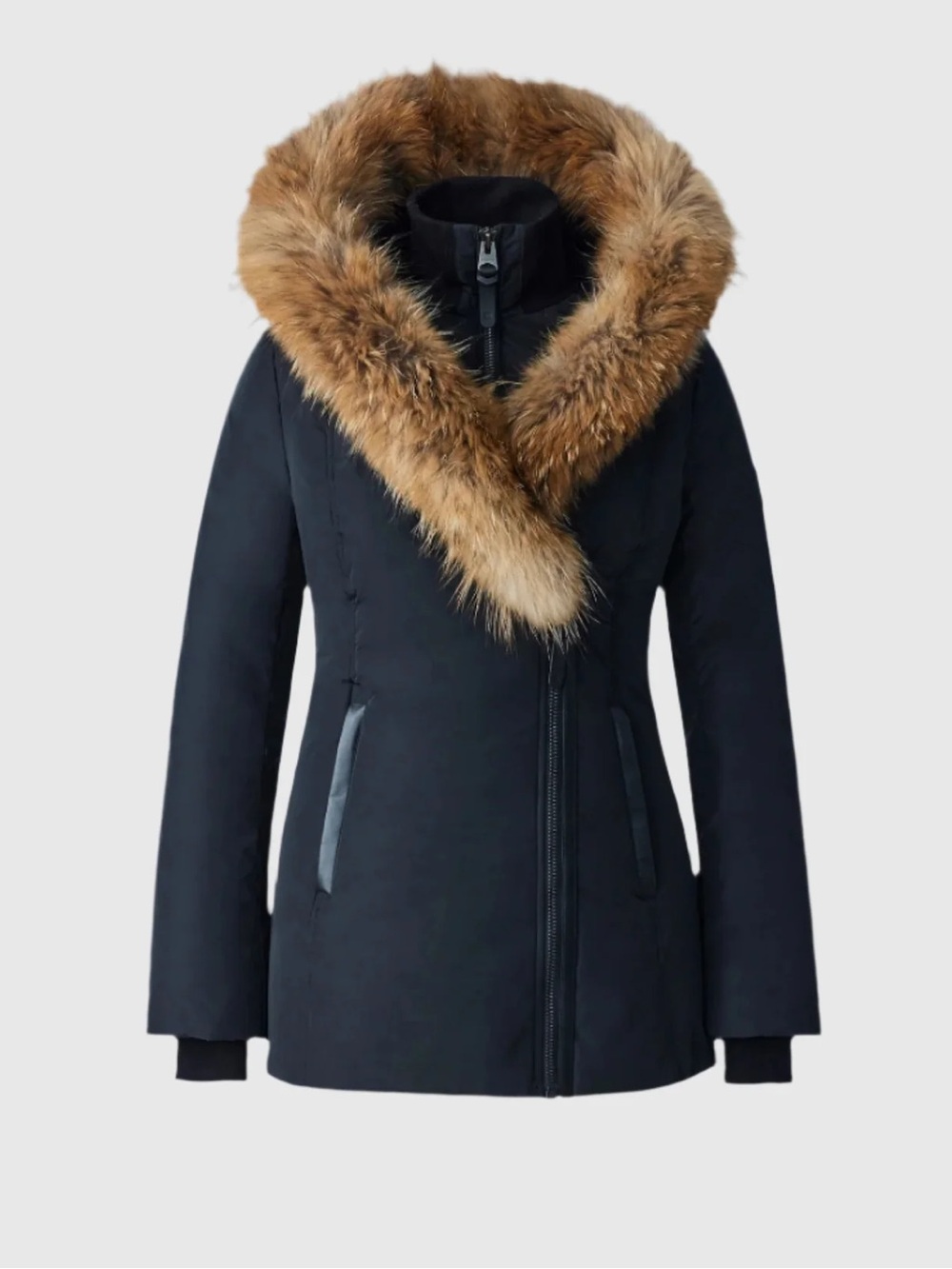 ADALI-F Down coat with natural fur Signature Mackage Collar